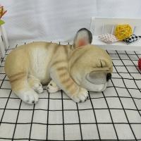 1pc Perro Bulldog Francés Dormido Estatua De Resina Para Jardín Decoración Duradera De Exterior Ornamento Animal Moderno - details 6