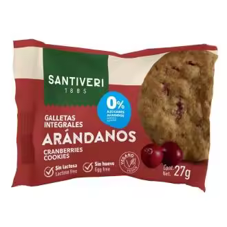 GALLETAS INTEGRALES ARANDANOS 0% azucares 3uds. - 1