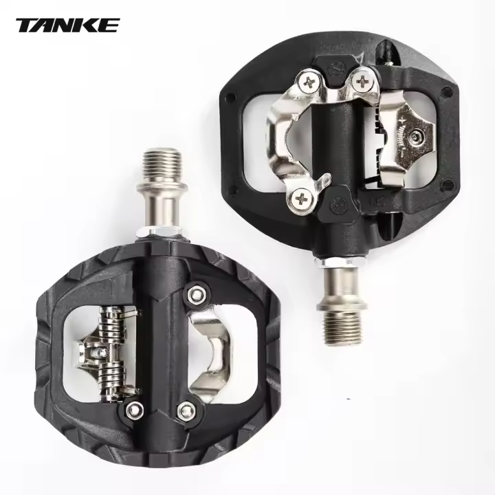 Pedales De Bicicleta De Montaña TANKE Con 3 Embragues Sellados SPD Plataforma Dual Y Bloqueado Pedales De Aluminio Nylon Accesorio Ciclista - 1