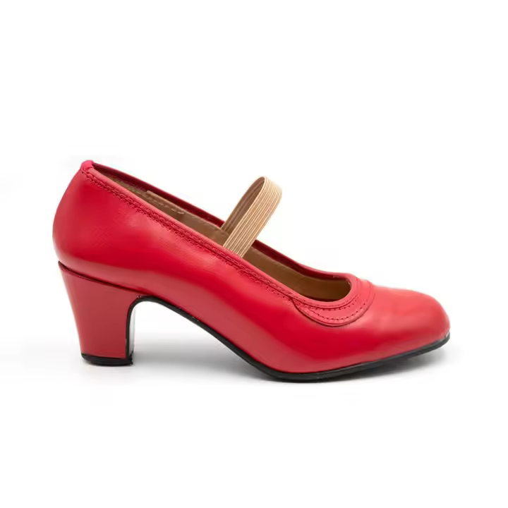 Malaca 10 Zapato profesional de baile,de piel,cierre de goma elástica,tacón y suela con clavos,tachas, para niña - 1