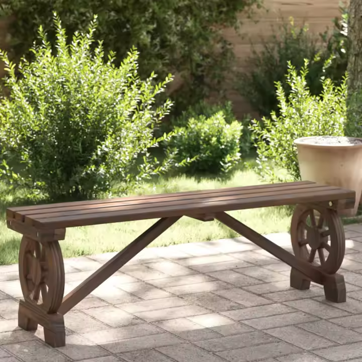 vidaXL Banco de jardín madera maciza abeto 115 cm - 1