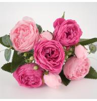 Ramo De Flores Artificiales Peonía De Seda Para Decoración De Casamiento Y Hogar Piezas Pequeñas Diseño De Bouquet Para Interior - details 9