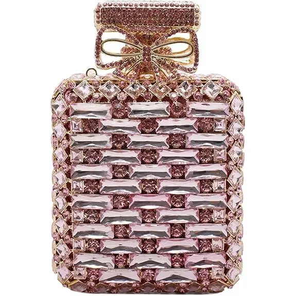 Cartera de mano con forma de perfume para Mujer, Con diamantes de imitación, brilliant, para Noche, Fiesta, Boda - 1