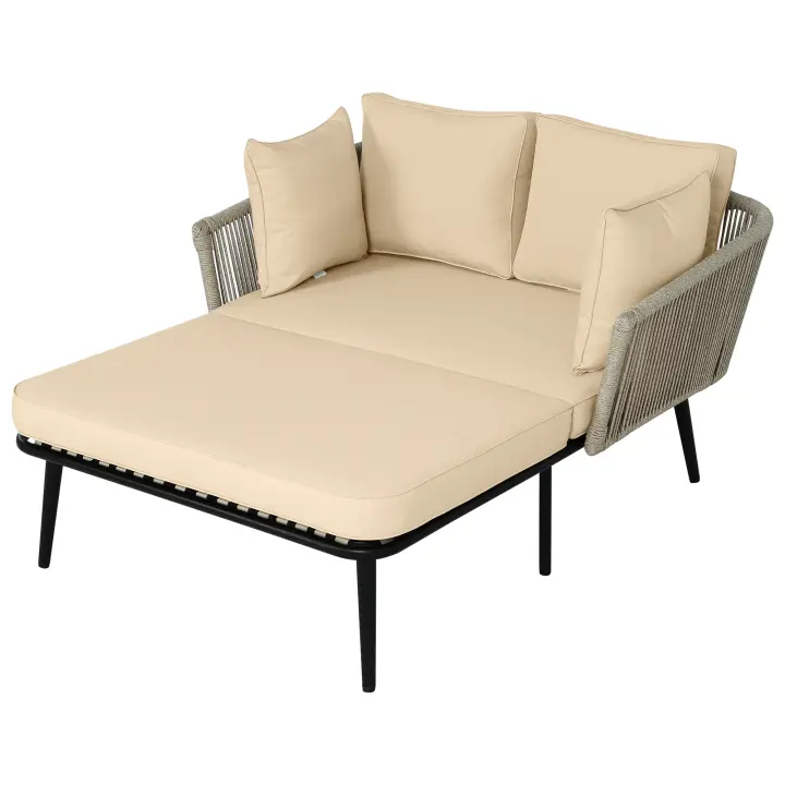Sofá de Jardín Con 2 almohadas, sillona de exterior, sillona de Jardín, Conjunto de muebles de balcón, muebles de salón, muebles de Terraza, muebles desfundables y lavables - 1