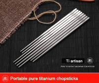 Tiartisan Cutlería De Titanio Ultraligera Para Camping Y Senderismo 195mm/230mm Palillos Huecos Para Exterior No Desechable - details 0