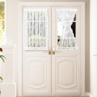 Cortinas De Puerta Transparentes Voile Floral Cortinas De Ventana Modernas Cortina De Puerta Semi-Translúcida Con Bolsa De Rodillo - details 17