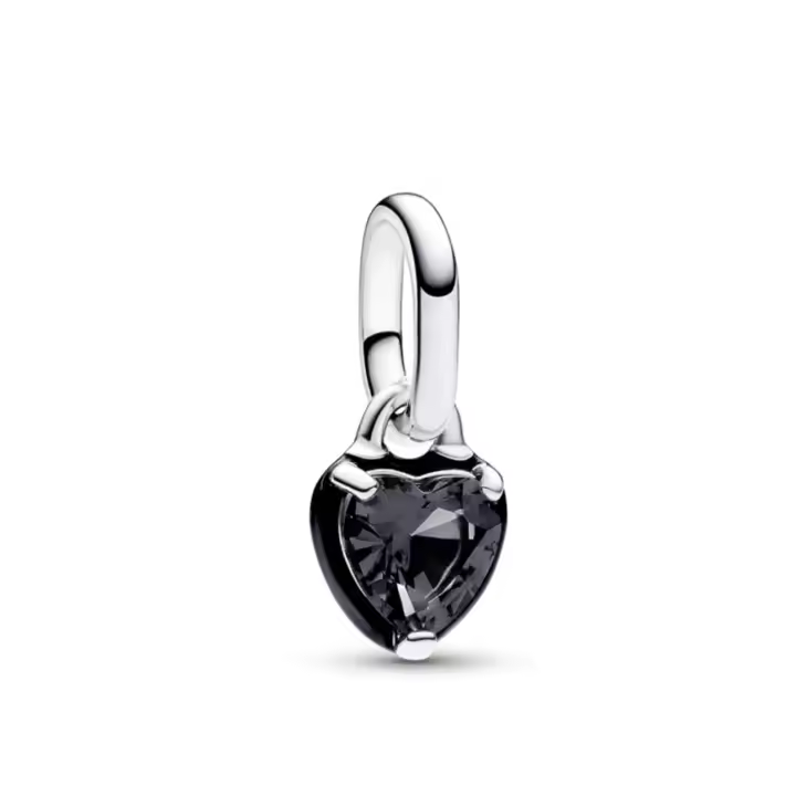 PANDORA ME - Mini charm con forma de corazón de chakra negro, regalo de cumpleaños para novia 793042C01 Talla única - 1