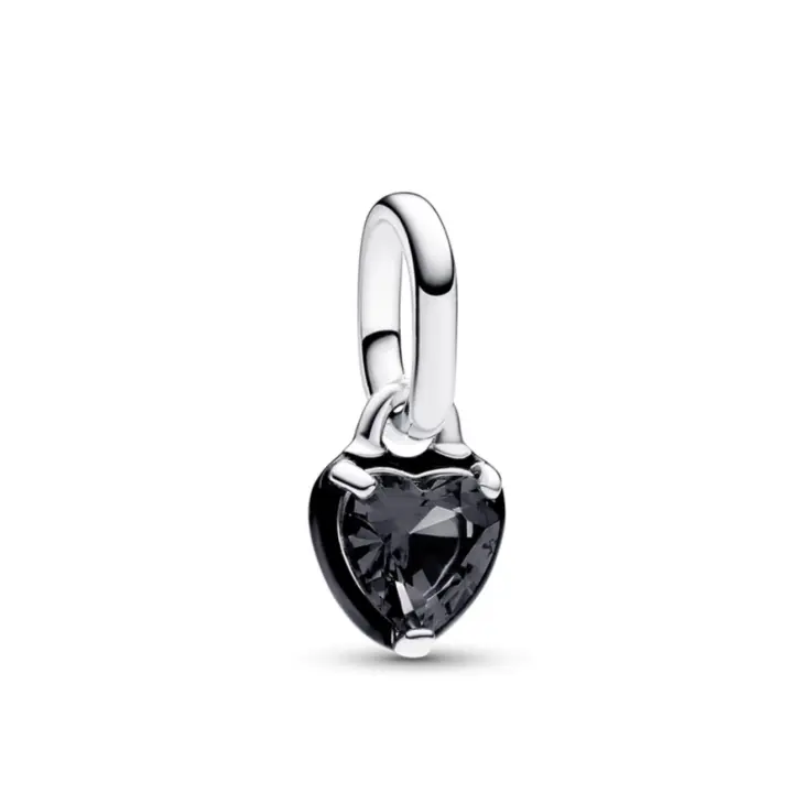 PANDORA ME - Mini charm con forma de corazón de chakra negro, regalo de cumpleaños para novia 793042C01 Talla única - 1