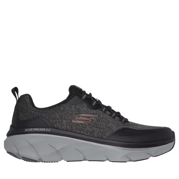 Cómoda  Deportivo hombre SKECHERS D'LUX WALKER STEADYWAY de tejido negro. Mejor ajuste con Relaxed Fit®. Plantilla Memory Foam. Cuña D'Lux Walker amortiguadora Altura Tacón bajo (1-3 cm) Referencia 232719-BKCC - 1