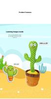 Juguete De Cactus Danzante Y Cantante Para Bebés Niños Y Niñas Registra Y Repite Lo Que Dice Planta De Algodón PP Para Jóvenes - details 2