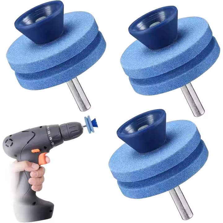Afilador de cuchillas para cortacésped - Afilador de cuchillos - Práctico y rápido - Ideal para herramientas de jardín (BlueB) - 1