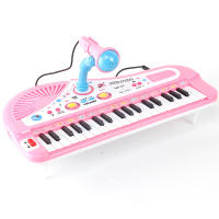 Teclado De Piano Musical Para Niños 37 Teclas Rosa Electrónico Con Microfono Instrumento Multifuncional Educativo Primera Piano Toy - details 3