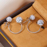 Pendientes De Estilo Bohemio Para Mujer Con Doble Bola Y Circonita Cubica Joyería De Fiestas Regalo Para Damas - details 3