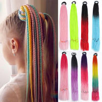 Extensiones De Cabello Sintético Coloreado Braided HAIRSTAR 60CM Con Cinta Elástica Para Crear Cola De Caballo Para Niñas - details 0