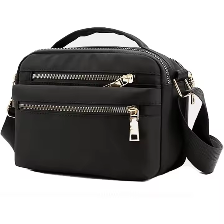 Bolso bandolera multibolsos para Mujer, ideal para ir de Bolsas, IR de excursión o ir a Citas (Negro) - 1