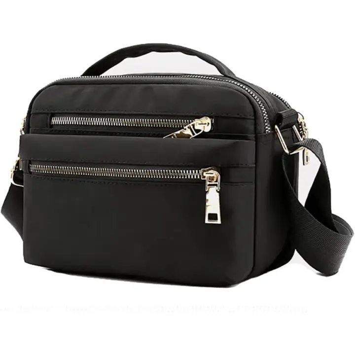 Bolso bandolera multibolsos para Mujer, ideal para ir de Bolsas, IR de excursión o ir a Citas (Negro) - 1