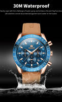 Reloj De Cuarzo Para Hombre OLEVS Con Fase Lunar Calendario Óptimo Resistente Al Agua Y Luz Piel Marrón Correa De Cuero Reloj De Mano Para Hombres - details 8