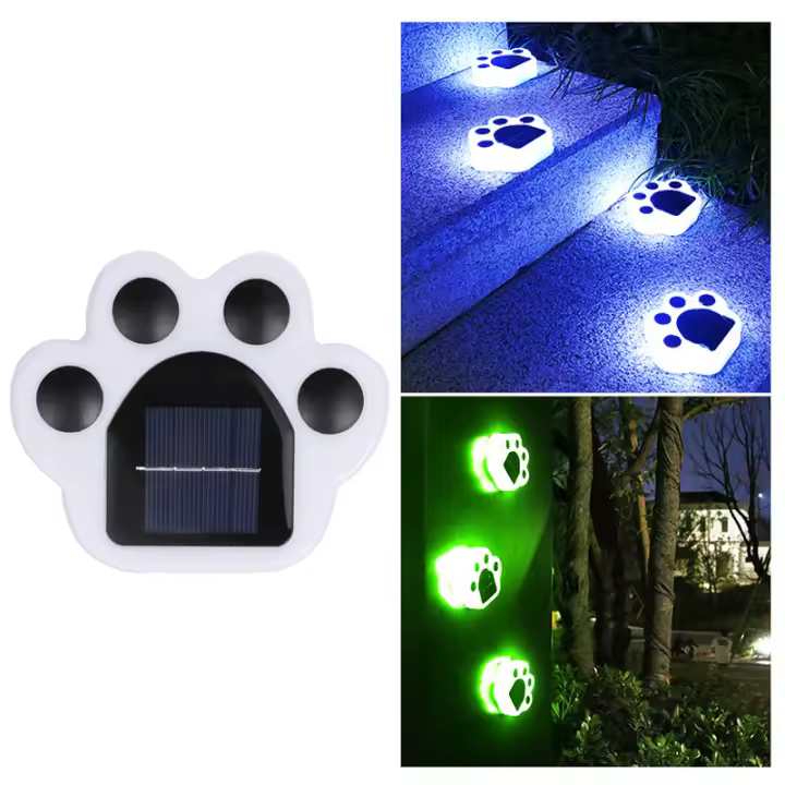 Luces Solares LED Para Exterior 1/4 Pack Con Forma De Huella De Animal Decorativa Para Jardín Paseo Terraza Camping Decoración De Verano - 1