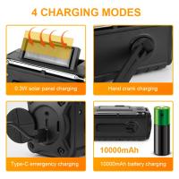 Radio De Emergencia Portátil Con Solar Y Manivela De Crank 10000mAh Con LED Y Cargador USB Luz De Mano Recargable Para Clima NOAA AM FM - details 7