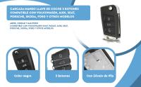 Banner - Carcasa mando llave del coche 3 botones compatible con Volkswagen