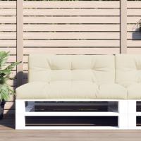 vidaXL Cojines para sofá de palets 2 unidades tela en color Crema/Negro/Rojo vino tinto y más | acolchados duraderos para sofás de jardín terraza exterior - details 0