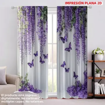 Cortinas translucidas con bordados de mariposa - Alta Calidad - Envío Rápido