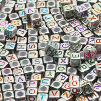 100pcs Cuentas De Letras Cuadradas 6mm Negro Y Oro Aleación De Acrílico Para Manualidades Y Creación De Joyas DIY - details 14