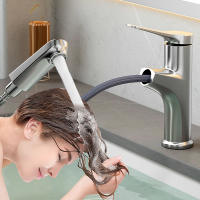 Grifo De Baño De Mano Con Agua Caliente Y Fría Tipo Pull-out Para Accesorios De Baño Grifo De Pórtico Cerámica Contemporáneo - details 6