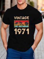 Camiseta Casual Vintage 1971 Para Hombres Cuello Redondo Manga Corta Secado Rápido Transpirable Ligera Protección Solar Para Uso Diario Y Ejercicio - details 8