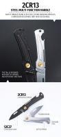 Cuchillo Plegable SANRENMU 431S Mini EDC Portátil Cuchillo De Bolsillo Con Abrigo De Botella Y Llavero Hoja De Acero Inoxidable 12C27 - details 3