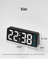 Reloj De Alarma Digital LED 7'' Con Dimmer De Brillo Tres Niveles Dual Alarme Temporizador Fecha Luz Nocturna Para Dormitorios Estilo Moderno Material Plástico - details 11
