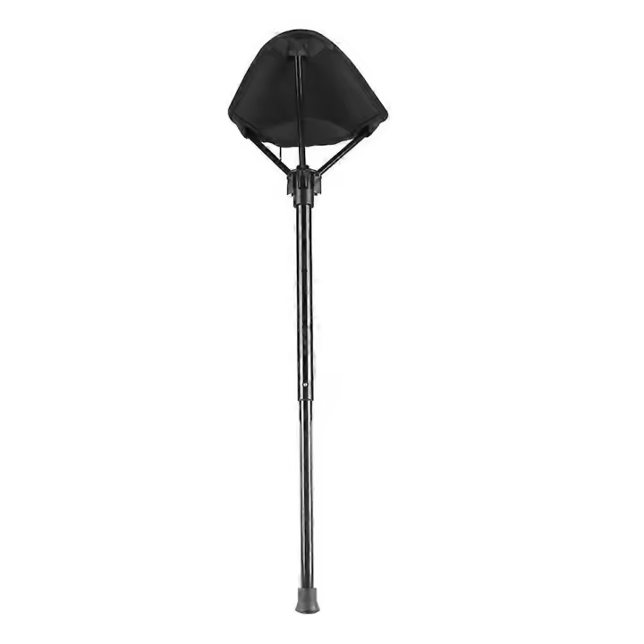 Adjustable Telescopic Folding Stool Portable Single Leg High Chair Tall Slacker Chair for Outdoor Camping Walking - 1