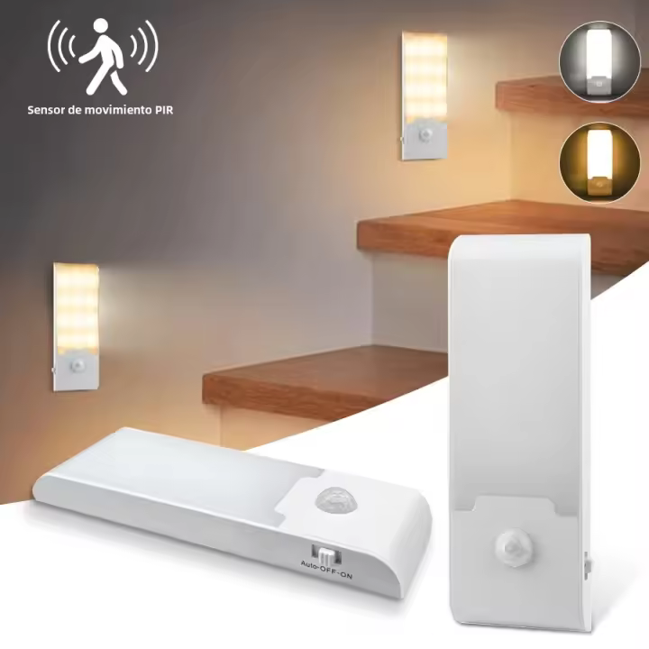 Lámpara Nocturna LED Con Sensor De Movimiento Inalámbrico Luz De Inducción Por Movimiento Decorativa Para Dormitorio Armario Baño Material ABS Fuente De Luz LED - 1
