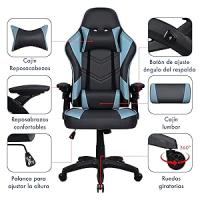 T-Lovendo Silla Gamer Profesional | Ergonómica | Tela Transpirable | Antimanchas | Reposabrazos Abatibles | Altura Regulable | Respaldo Reclinable - details 1