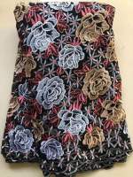 Tela De Encaje Africano De Algodón 1 O 5 Yardas Tissu Jersey Para Mujer Para La Costura De Vestidos De Fiesta Fabricado En Guangdong China - details 6