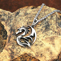 Collar Colgante De Dragón Flamejante Clásico En Acero Inoxidable 316L Para Moteros Joyería Moda Unisex Regalos - details 6