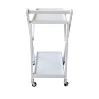 Meyvaser Carro de Servicio Plegable con Ruedas 65x40x85cm Blanco - Mueble de Cocina Elegante y Decorativo - details 4