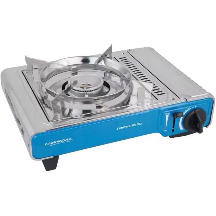 Campingaz Camp Bistro DLX - Hornillo Cocina Quemador Cartucho Cartucho de Gas CP 250 de Camping Compacto, Encendido Piezo, Resistente con Protección contra Sobrecalentamiento, Estufa de Mesa, Ideal para Cocinar en el Campo, Uso Exterior, Picnic. Portátil - 1