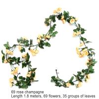 Corona De Flores Artificiales Rosas 180cm Para Decoración De Bodas Y Fiestas Guirnalda De Pared Para Hogar Y Habitaciones - details 7