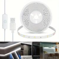 Tira De Luz LED Blanco 5V USB Con Interruptor Manual Control Remoto Adhesivo Doble Cara Para TV Cocina Armario - details 0
