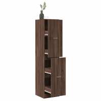 vidaXL Armario botiquín madera ingeniería 40x41x174,5 cm en color Marrón roble/Roble/Roble Sonoma y más | almacenamiento funcional diseño moderno para baño dormitorio sala - details 0