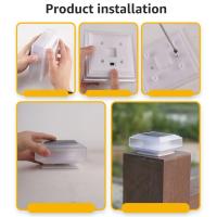 Lámpara Solar De Poste Para Jardín Y Patio Luz De Capa De Pared Exterior Impermeable Con Sombrilla Cuadrada Luz Cálida Para Deck Y Valla - details 13