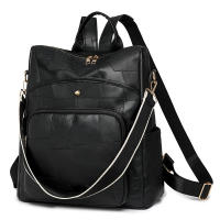Nuevo bolso de cuero suave, gran capacidad, mochila retro europea y americana, gran capacidad, moda, color en contraste, mochila para mamá de doble propósito - details 3