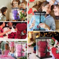Oso De Rosas Teddy Regalo Para Mamá Novia Cumpleaños Aniversario Valentines Day Mujer Juguete De Muñeco Artificial De Flores Rojas - details 19