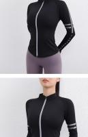 Chaqueta Deportiva De Mujer Con Cierre De Cremallera Y Flecos Secado Rápido Sudadera Para Ejercicio Estilo Slim O-Neck - details 28