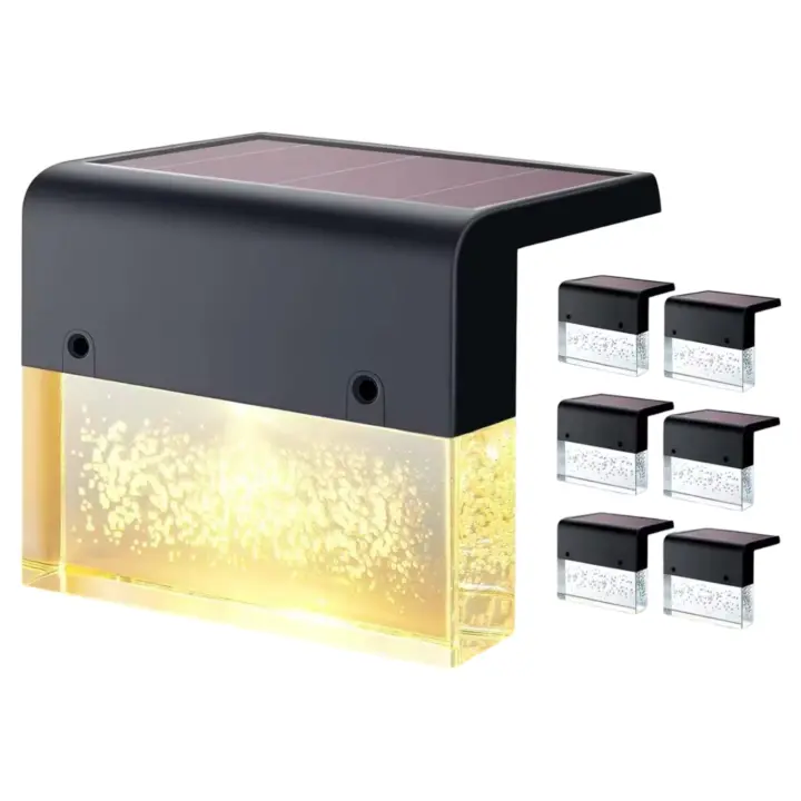 Luces solares para cubierta, luces solares para valla exterior para escalones, barandillas, paredes, LED impermeables, blanco cálido, decoración de Patio que cambia de Color - 1