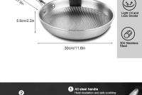 Sartén De Wok Antideslizante 28/30cm Acero Inoxidable 304 Cocina Sin Revestimiento Para Fogón De Gas Y Cocodrilo Inducción Utensilios De Cocina - details 1