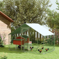 Gallinero de Maple para Gallinas camperas, 300x200x195 cm Gallinero with UV cubierta, Puerta de Alimentación, Comedero colcante, dordero, Gallinero para 6-8 Gallinas, animales Pequeños - details 1