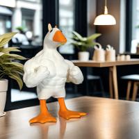 Pato Muscular Creativo Y Divertido Para Decoración De Casa Y Jardín En Resina Artesanía Al Por Mayor Sin Preocupaciones Químicas - details 2
