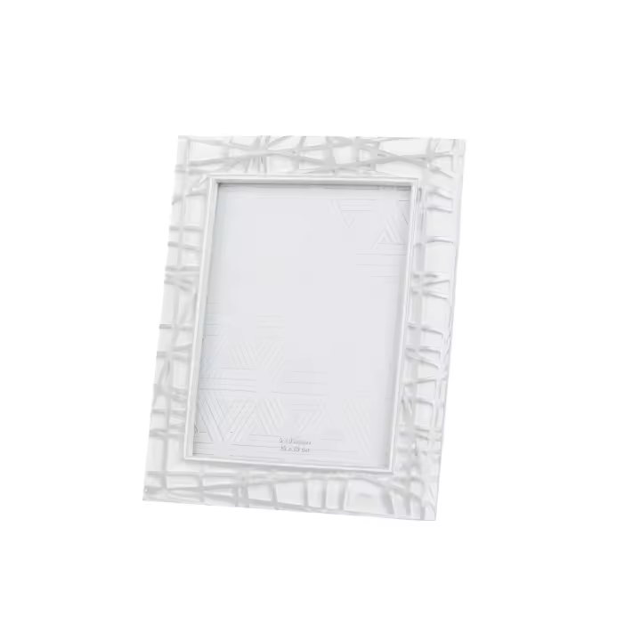 Adda Home Portafotos Resina Plateado Blanco 15x20 Cm - Elegante Marco para Fotos - 1